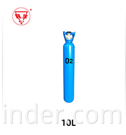 Cilindro de gas oxígeno de 40 l utilizado para la industria y la medicina.